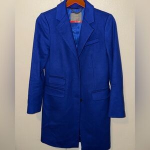 J.Crew Cobalt long Blue Wool Peacoat by Nello Gori – Women’s size small